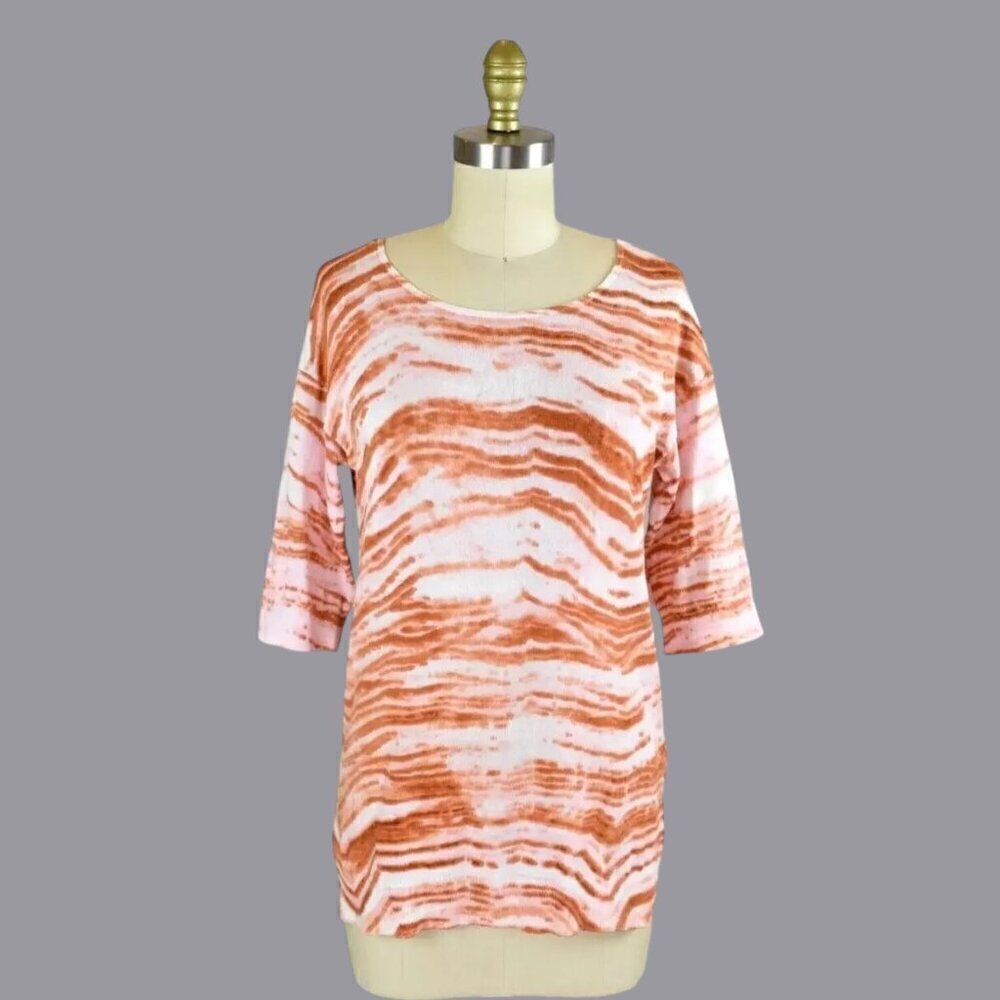 TSE ABSTRACT STRIPE KNIT SWEATER TOP